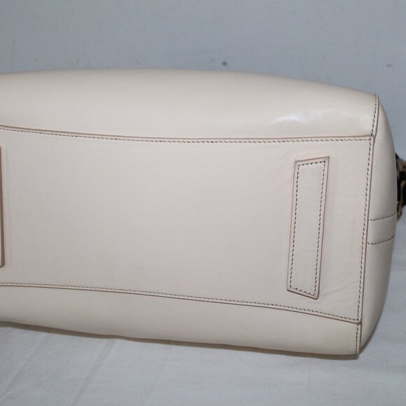 Givenchy Antigona Tri Color Cream Black Silver Top Zip Shoulder Bag Tote Duffle - Picture 4 of 12